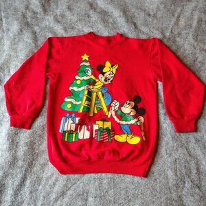 VINTAGE 90s Walt Disney Christmas Sweater Boys Mickey Unlimited Minnie Mouse
